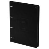 Тетрадь на кольцах А4, 120л., кожзам,  BG "Моно. Черный", иск. кожа, тиснение