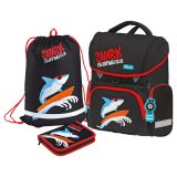 Ранец Först F-Set "Shark club" 35*29*16см, 1 отделение, 3 кармана, анатомическая спинка, пенал, мешок для обуви Ранец Först F-Set "Shark club" 35*29*16см, 1 отделение, 3 кармана, анатомическая спинка, пенал, мешок для обуви