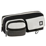 Пенал мягкий 1 отделение, 210*80*40 мм, Berlingo, "Gray pocket duo", 2 кармана, полиэстер