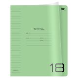 Тетрадь 18л., линия BG "Однотонный. Зеленый", пластиковая прозрачная обложка