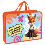 Папка с ручками А4 Мульти-Пульти "Лисичка", пластик, на молнии, 70мм