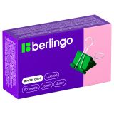 Зажимы для бумаг 25мм, Berlingo, 12шт., цветные, картонная коробка Зажимы для бумаг 25мм, Berlingo, 12шт., цветные, картонная коробка