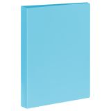 Папка на 2 кольцах СТАММ А4, 25мм, 500мкм, пластик, пастель, голубая