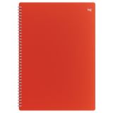 Тетрадь 48л., А4 клетка на гребне BG "База", пластиковая обложка, красный