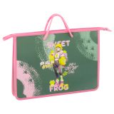 Папка с ручками А4 ArtSpace "Sweet Frog", пластик, на молнии, 45мм