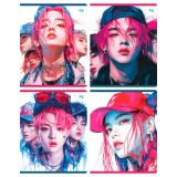 Тетрадь 48л., А5, клетка BG "К-поп", глянцевая ламинация