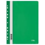 Папка-скоросшиватель пластик. перф. СТАММ А4, 180мкм, зеленая с прозр. верхом