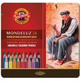 Карандаши акварельные Koh-I-Noor "Mondeluz", 24цв., заточен., метал. пенал