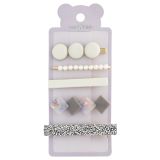 Заколки для волос MESHU, серебристые, 5шт., европодвес