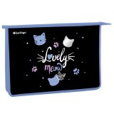 Папка для тетрадей 1 отделение, А4 Berlingo "Lovely Meow", 340*245*40 мм, пластик, на молнии