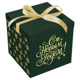 Коробка складная подарочная MESHU "Новогодняя классика", зелен, (28*28*28см), с лентой, отд фольгой Коробка складная подарочная MESHU "Новогодняя классика", зелен, (28*28*28см), с лентой, отд фольгой