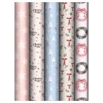 Упаковочная бумага глянц. 70*100см, MESHU "Рождественский узор", 80г/м2, ассорти 5 дизайнов