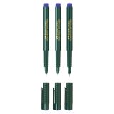 Ручка капиллярная Faber-Castell "Finepen 1511" синяя, 0,4мм, набор 3шт., европодвес