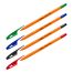 Набор шариковых ручек СТАММ «Орбита 100» 4шт., 4цв., 0,7мм, оранжевый корпус, пакет с европодвесом