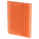 Тетрадь на кольцах А5, 120л., BG "Неон", пластиковая обложка, оранжевый, с резинкой