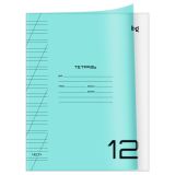 Тетрадь 12л., косая линия BG "Однотонный. Неон", пластиковая обложка, неон голубой