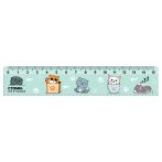 Линейка 15см СТАММ "Коты", пластиковая, с волнистым краем, европодвес