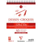 Скетчбук 50л., А5 Clairefontaine "Dessin croquis", на гребне, 120г/м2