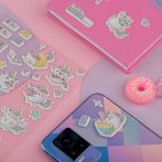 Наклейки объемные MESHU "Cute unicorn", 10*23см, с блестками,  пакет европодвес