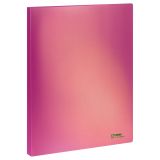 Папка с 20 вкладышами СТАММ "Сияние" А4, 14мм, 700 мкм, пластик, розовый