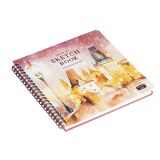 Скетчбук для акварели 20л., 190*190 Greenwich Line "Зимний город", на гребне, 200г/м2