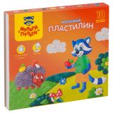 Пластилин Мульти-Пульти "Енот в лесу", 10 цветов, 150г, восковой, со стеком, картон Пластилин Мульти-Пульти "Енот в лесу", 10 цветов, 150г, восковой, со стеком, картон