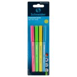 Ручка шариковая Schneider "Tops 505 F Candy" 4шт., синие, 0,8мм, корпус неон ассорти, блистер