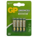 Батарейка GP Greencell AAA (R03) 24S солевая, BL4 Батарейка GP Greencell AAA (R03) 24S солевая, BL4