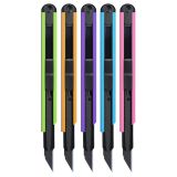 Нож канцелярский 9мм Berlingo "Color Zone", черное лезвие, auto-lock, металл. направл., ассорти, евро