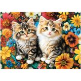 Пазл  260 эл. ТРИ СОВЫ "Котята в цветах"