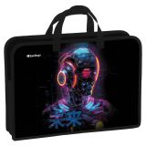 Папка с ручками 1 отделение, А4 Berlingo "Cyberpunk", 340*245*75мм, пластик, на молнии