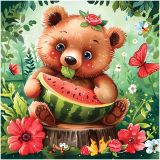 Пазл  64 эл. ТРИ СОВЫ "Медвежонок с лакомством"