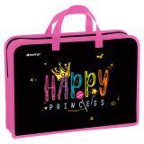 Папка с ручками 1 отделение, А4 Berlingo "Candy Princess", 340*245*75мм, пластик, на молнии