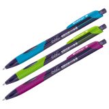 Ручка шариковая автоматическая Berlingo "Riteline" синяя, 0,7мм, грип, корпус ассорти