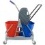 Тележка уборочная OfficeClean Professional, 2 съемных ведра 17л., механический отжим, пластиковый каркас