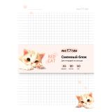 Сменный блок 80л., А5 клетка MESHU "Red cat", пленка т/у, в клетку