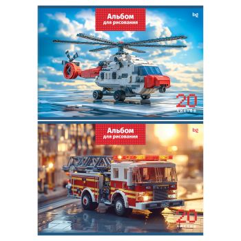 Альбом для рисования 20л., А4, на скрепке BG 