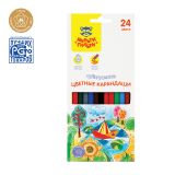 Карандаши цветные Мульти-Пульти "Невероятные приключения", 24цв., трехгран., заточен., картон, европодвес