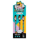 Ручка шариковая MESHU "Cheeky Friends" синяя, 0,7мм, корпус ассорти