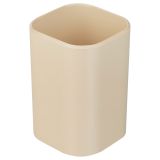 Подставка-стакан СТАММ "Фаворит", пластиковая, квадратная, бежевая