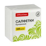 Салфетки бумажные OfficeClean, 1 слойн., 24*24см, белые, 100шт. Салфетки бумажные OfficeClean, 1 слойн., 24*24см, белые, 100шт.