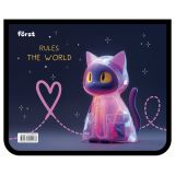 Папка для тетрадей 1 отделение, А5, Först  "The Star Cat" (Звездный кот), пластик, на молнии