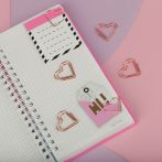Скрепки фигурные 27мм, MESHU "Hearts", 6шт., пакет с европодвесом
