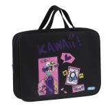 Папка текстильная с ручками 1 отделение, А4 Först "Kawaii", 350*265*80мм, текстиль, на молнии