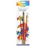 Набор кистей Гамма "Классические" 3шт., пони, круглые № 2, 5, 8, блистер, европодвес