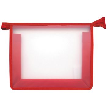 Папка для тетрадей 1 отделение А5 Först, прозрачная/красная, пластик, на молнии