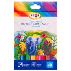 Карандаши цветные Гамма "Классические", 36цв., заточен., картон. упак., европодвес