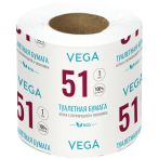 Бумага туалетная Vega, 1-слойная, 51м/рул., на втулке, с перф., с тиснением, белая Бумага туалетная Vega, 1-слойная, 51м/рул., на втулке, с перф., с тиснением, белая
