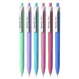 Ручка шариковая автоматическая Berlingo "Glow" синяя, 0,7мм, грип