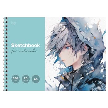 Скетчбук для акварели 20л., А5 BG 